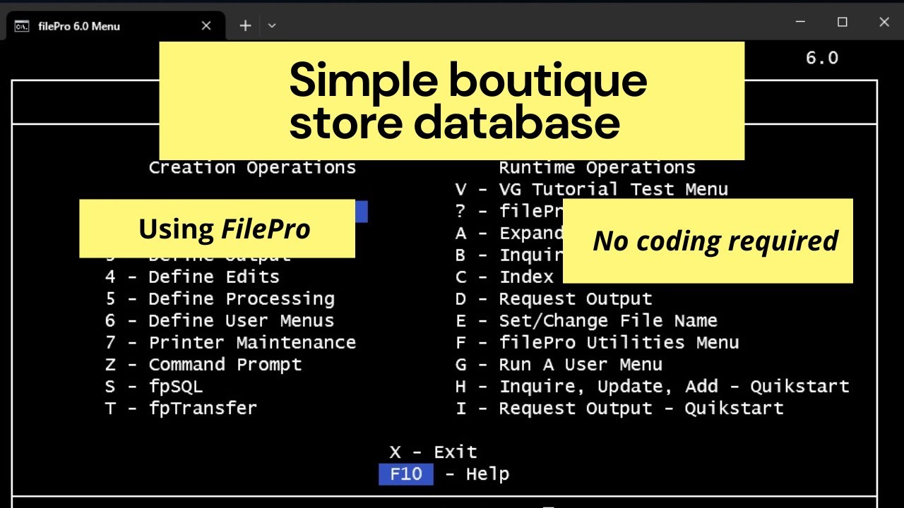 Simple Boutique Store Database - FilePro