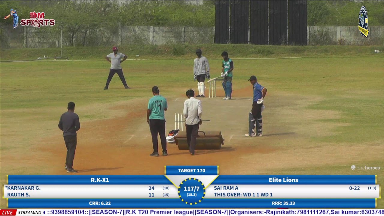 R.K XI  V/S Elite lions