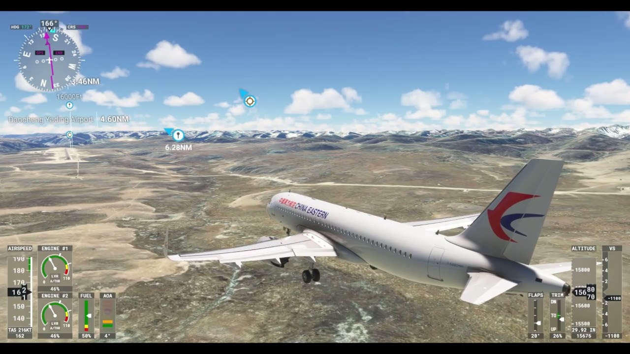 Landing at Daocheng Yading Airport, China.