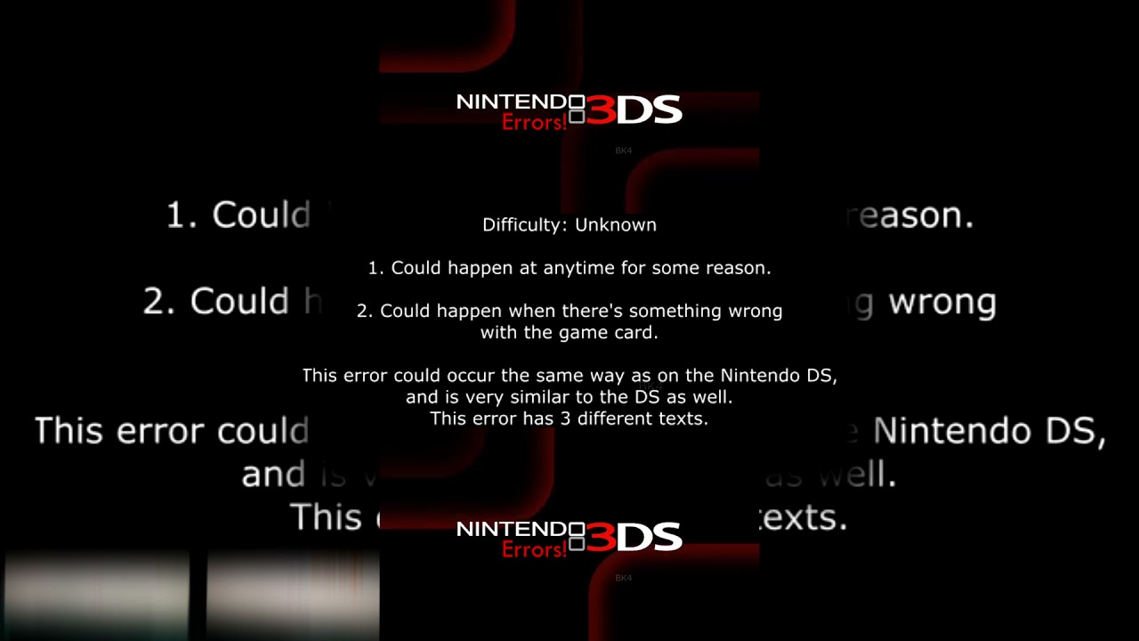 (YTPMV) Nintendo 3DS All Errors! + forgotten Wii error Scan