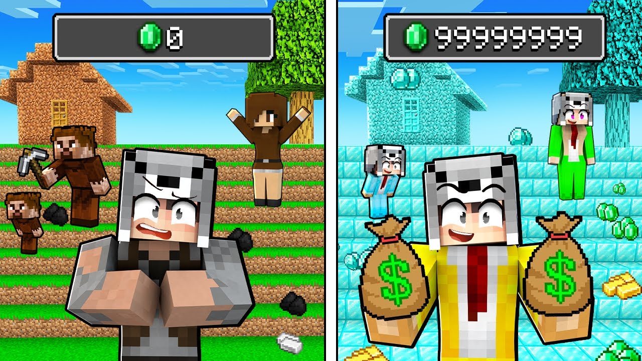 FAKİR AİLE BÖLGESİ VS MİLYONER AİLE BÖLGESİ - Minecraft