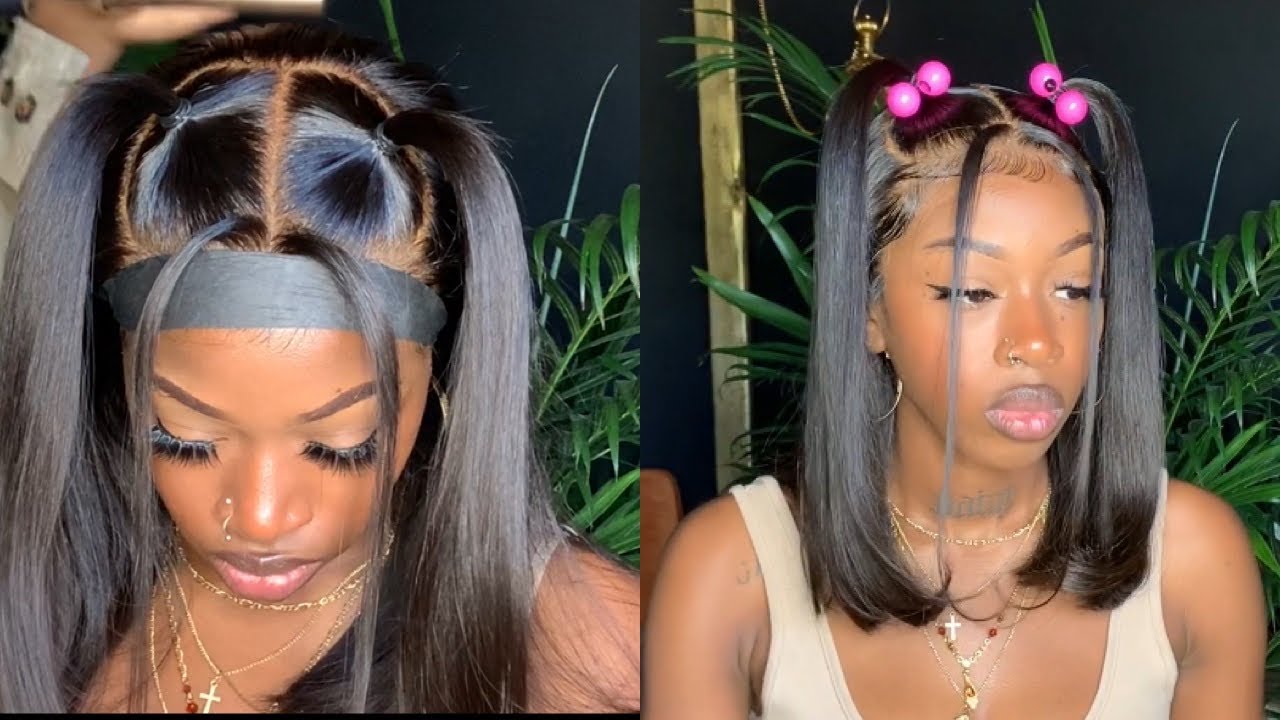 PIGTAIL HALF UP HALF DOWN🍬| FRONTAL MELTDOWN |ft ROYALME HAIR| NO BLEACH, NO PLUCKING |LONNIE.B