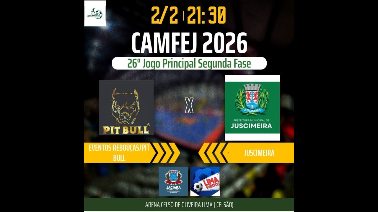 🎥 AO VIVO – 42º CAMFEJ 2026⚽CAT PRINCIPAL/ EVENTOS REBOUÇAS PIT BULL X JUSCIMEIRA