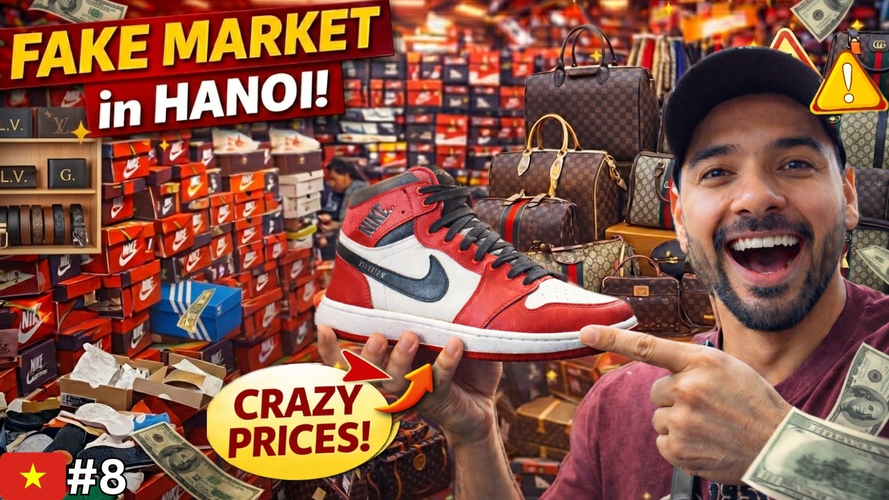 Hanoi's Fake Market Is Insane | Designer Shoes & Bags | Vietnam