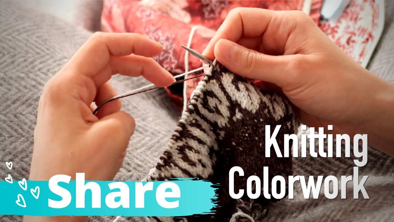 knitting colorwork - continental knitting colour work - knittingILove
