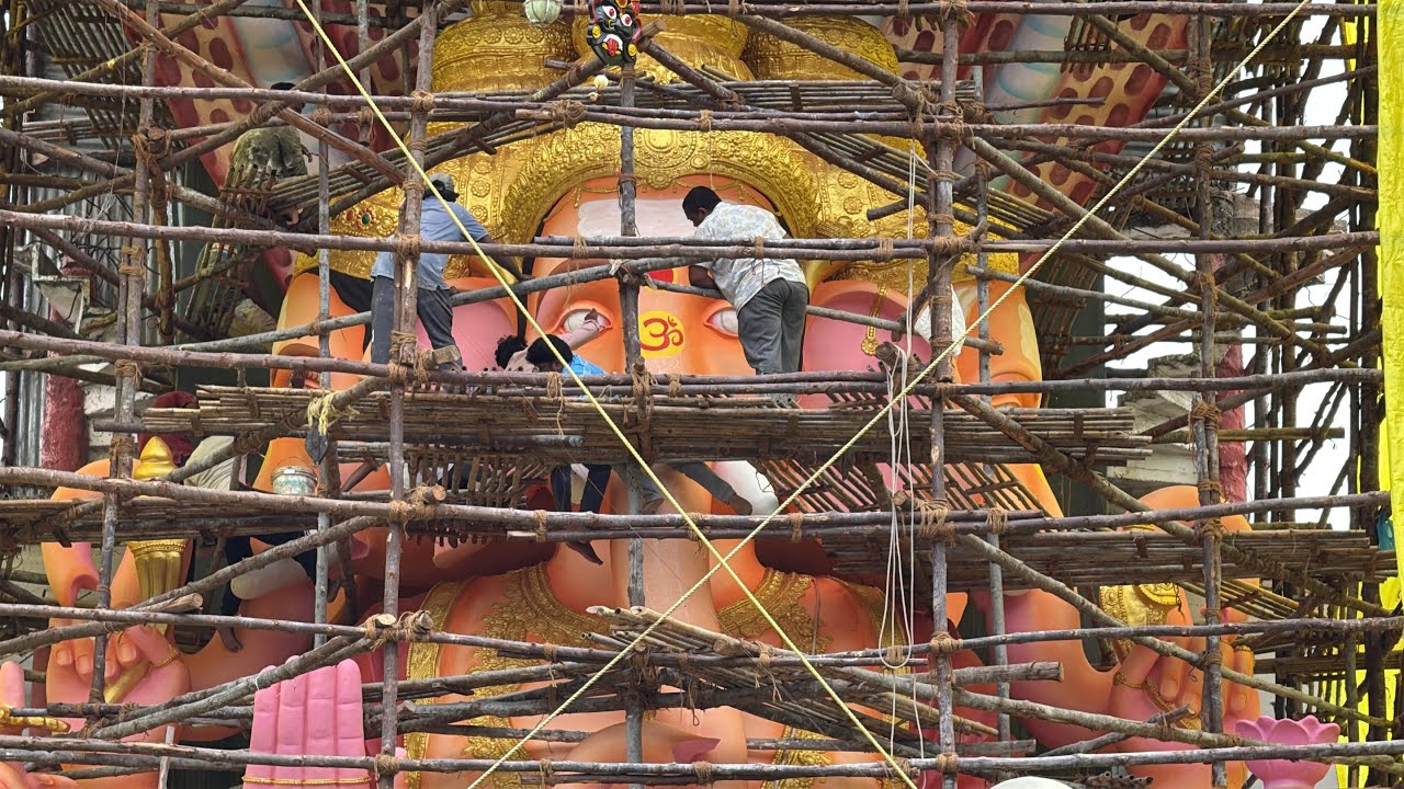 Khairatabad Ganesh Eyes Painting ￼update Q line bar gates ￼started @Manaculturefestival ￼
