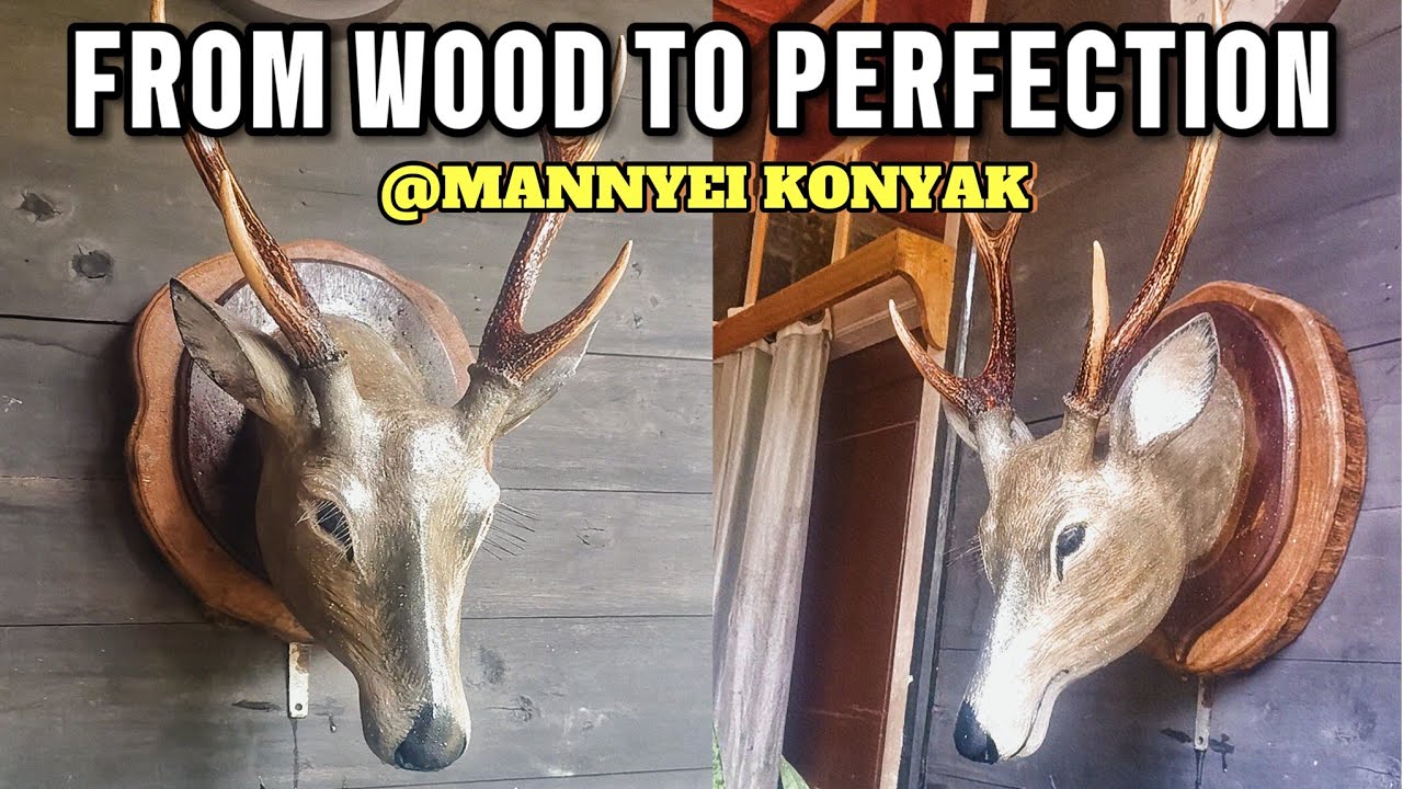 You Won’t Believe This Stag Is Made of Wood! | Mannyei konyak #naga  #arts #woodcarving #homemade.