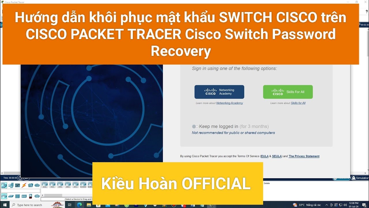Hướng dẫn kh&ocirc;i phục mật khẩu SWITCH CISCO tr&ecirc;n CISCO PACKET TRACER Cisco Switch Password Recovery