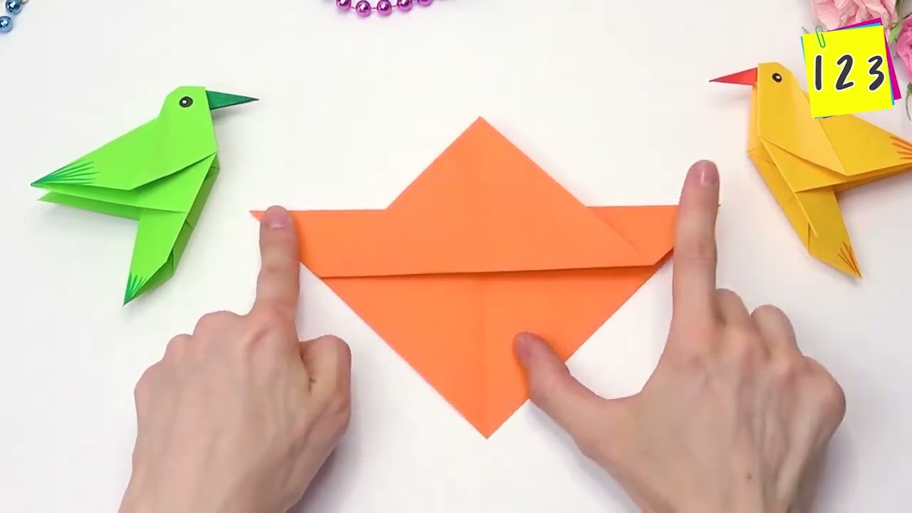Easy Origami Paper bird 🐦🐦 - ලස්සන කඩදාසි කුරුල්ලෙක් හදමු ( Origami Paper Craft )