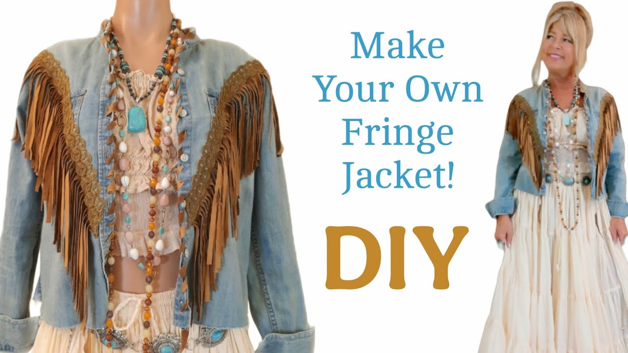 How To Add Suede Leather Fringe To A Jean Jacket Or Denim Shirt