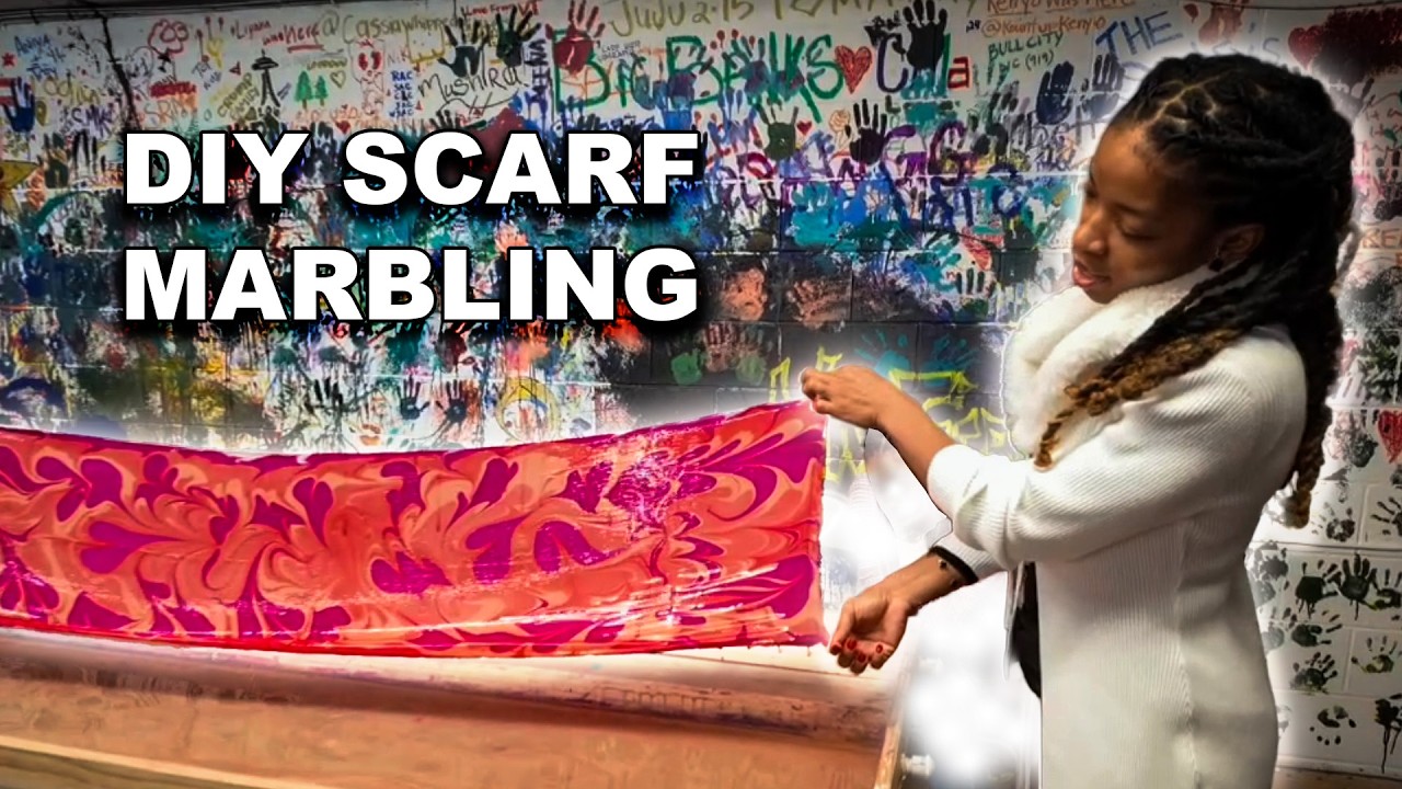I Handmade a Marbled Scarf for Galentine's Day