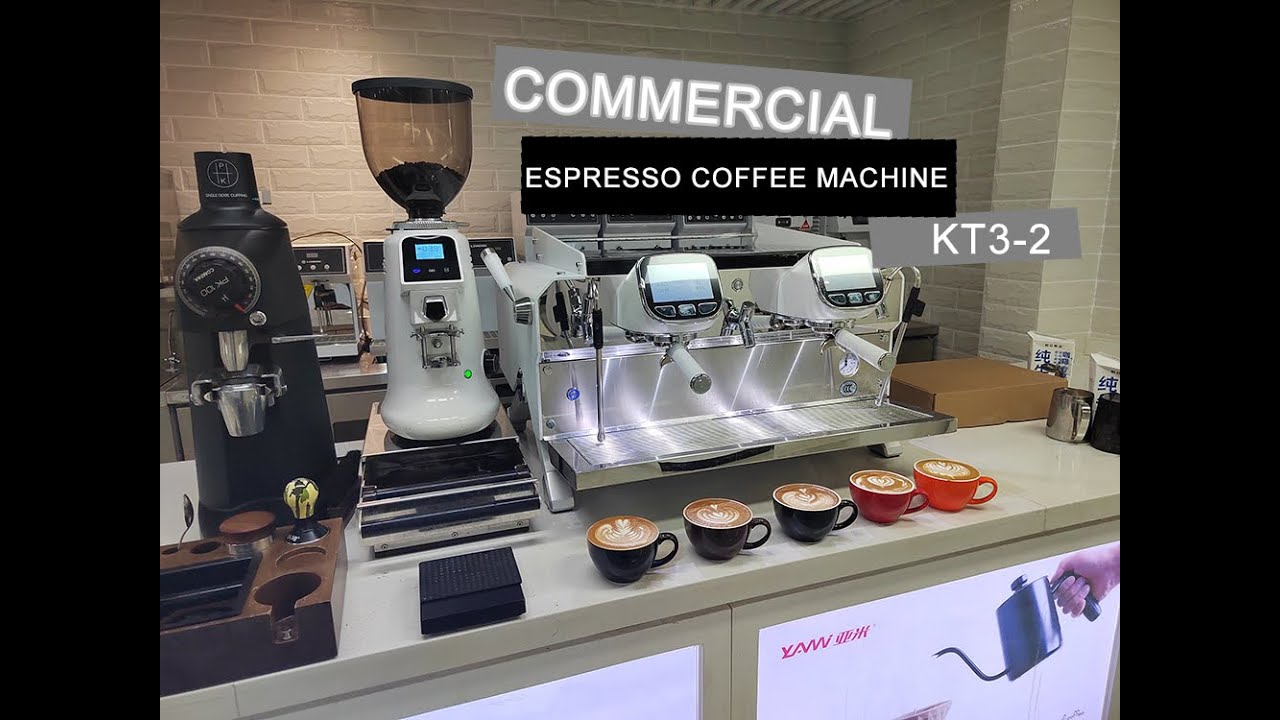 Make latte coffee with KT3-2 Semi Automatic Espresso Machine