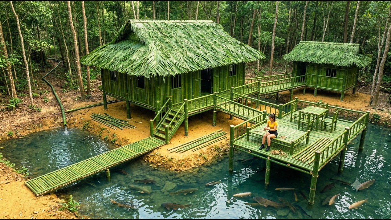 Amazing! Forced Out, She Built a Bamboo House & Beautiful Bamboo Furniture by @MagicalInnovation03k