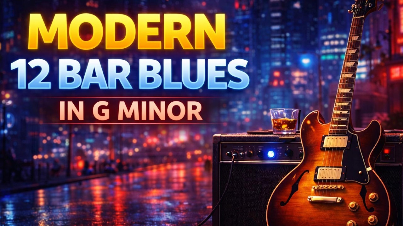 Modern 12 Bar Blues Backing Track in G Minor | Guitar Jam