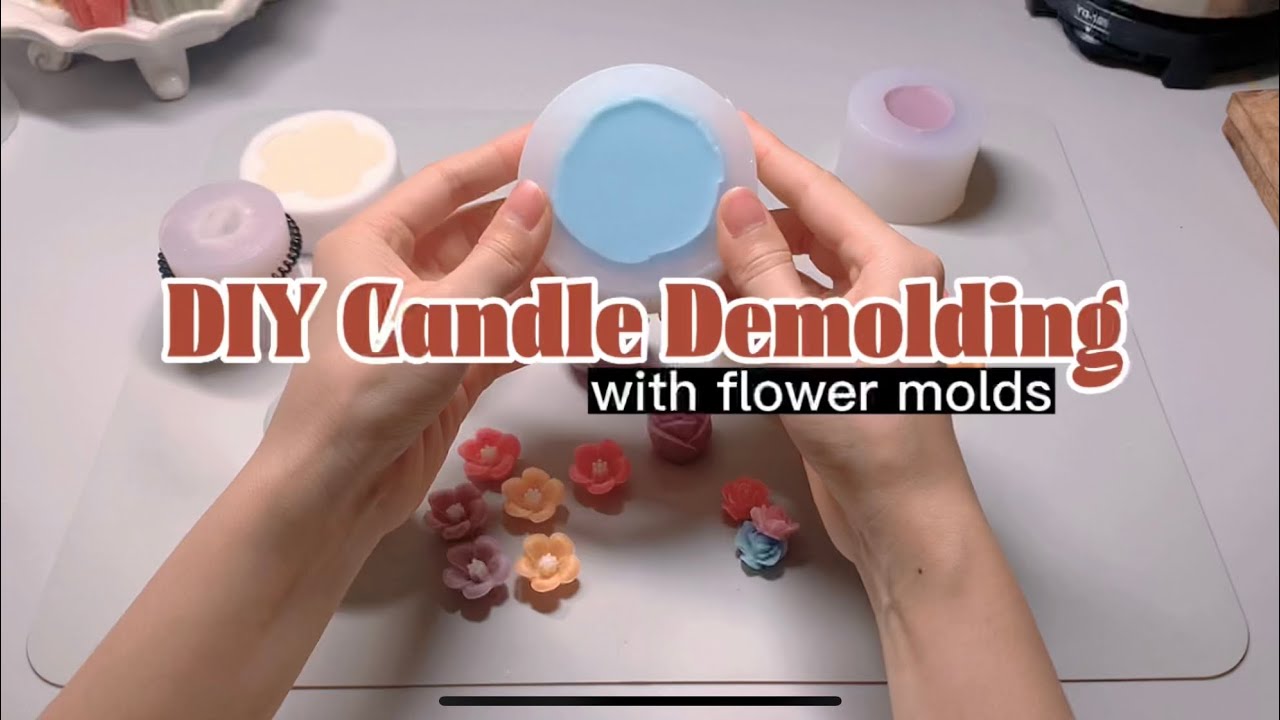 DIY Candle Demolding | handmade | Soy wax | beeswax | stress relief | Tutorial | craft | flower mold