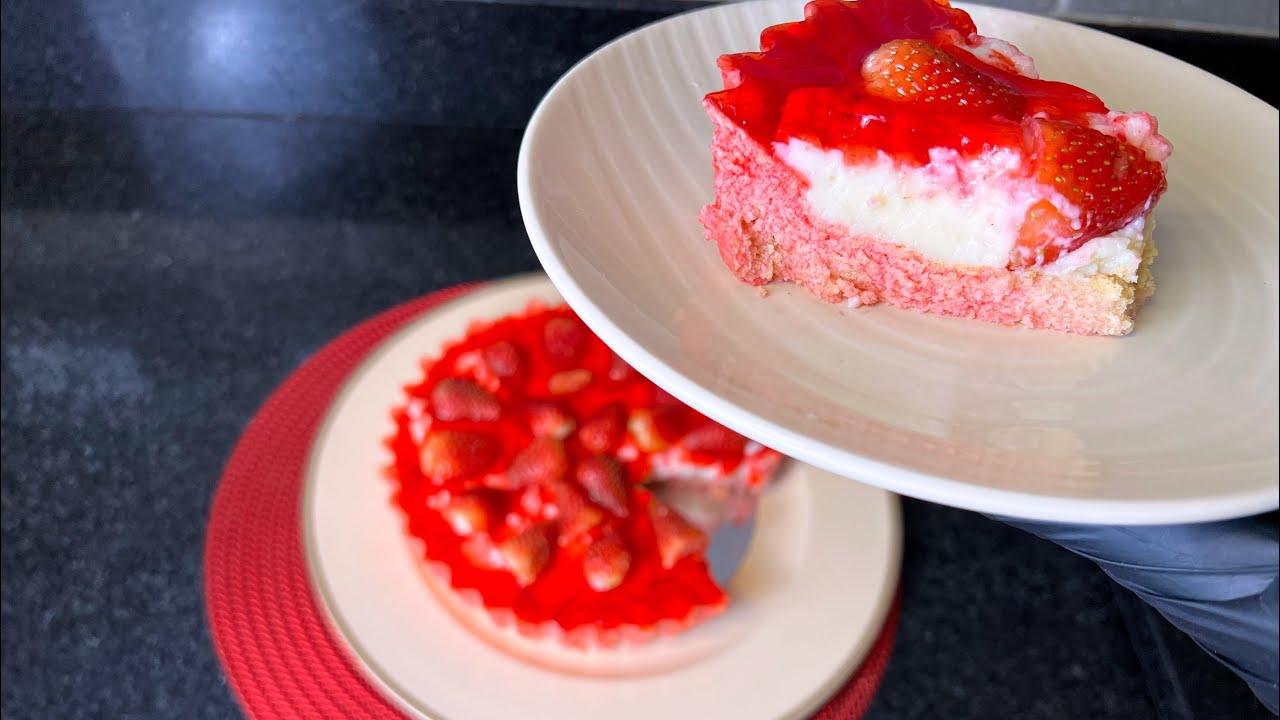 Torta de morango com gelatina