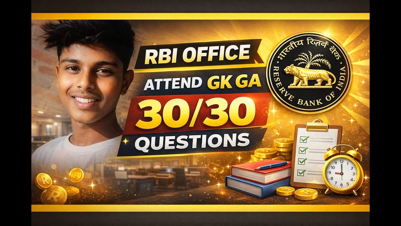 RBI Office Attendant GK GA 30/30 Questions | Full Score Practice Set 2026