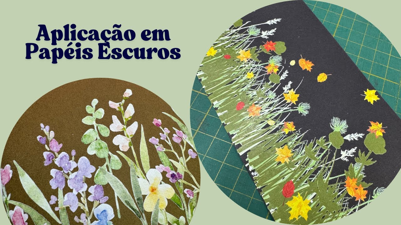 DTF para Papelaria Criativa – Estampa Floral + Papel Preto