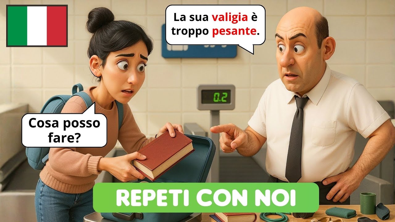 Learn Italian with Real Airport Conversations | A1–A2 Listening & Speaking Practice