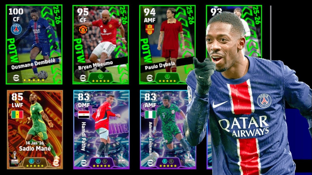 New Featured!! 🎁🎉 X5 Player Rewards! Pack Opening Efootball 2026 Mobile || POTW CF Dembele 101 Rated