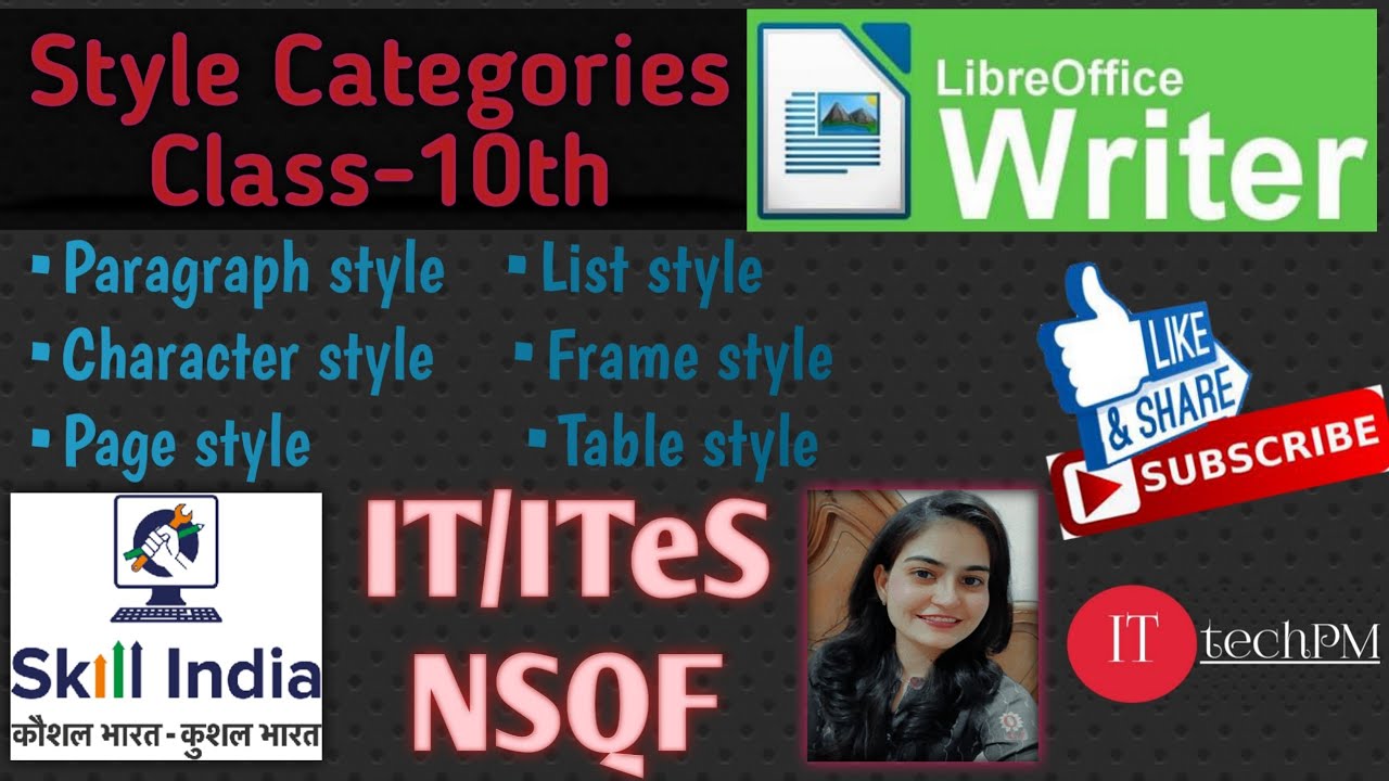 Style Categories in LibreOffice Writer || IT/ITes || NSQF || Level-2 || Unit-1st