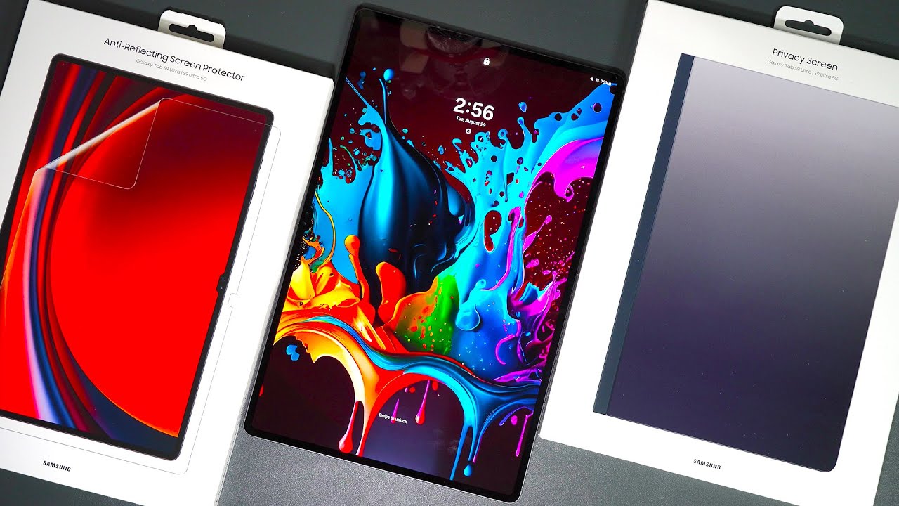 ОФИЦИАЛЬНЫЕ защитные пленки Samsung для Galaxy Tab S9 Ultra с защитой от бликов и защитой от пост...