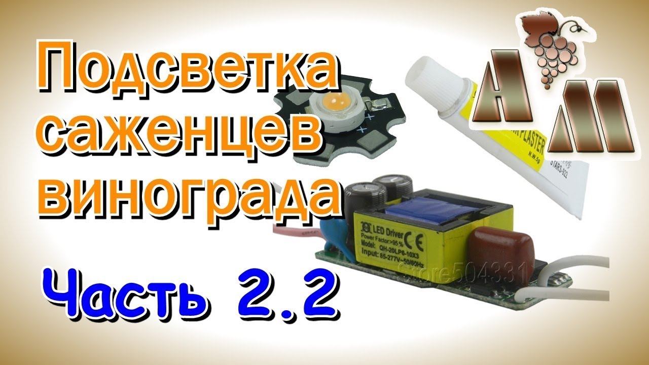 🍇 Светодиодная подсветка саженцев винограда. Часть 2.2