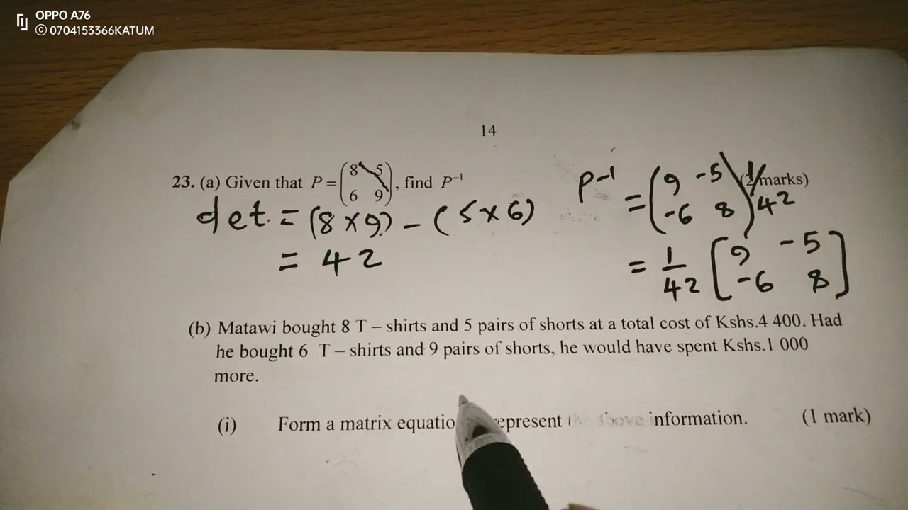 KCSE 2023 PREPARATION TEST. MATHS PAPER 1