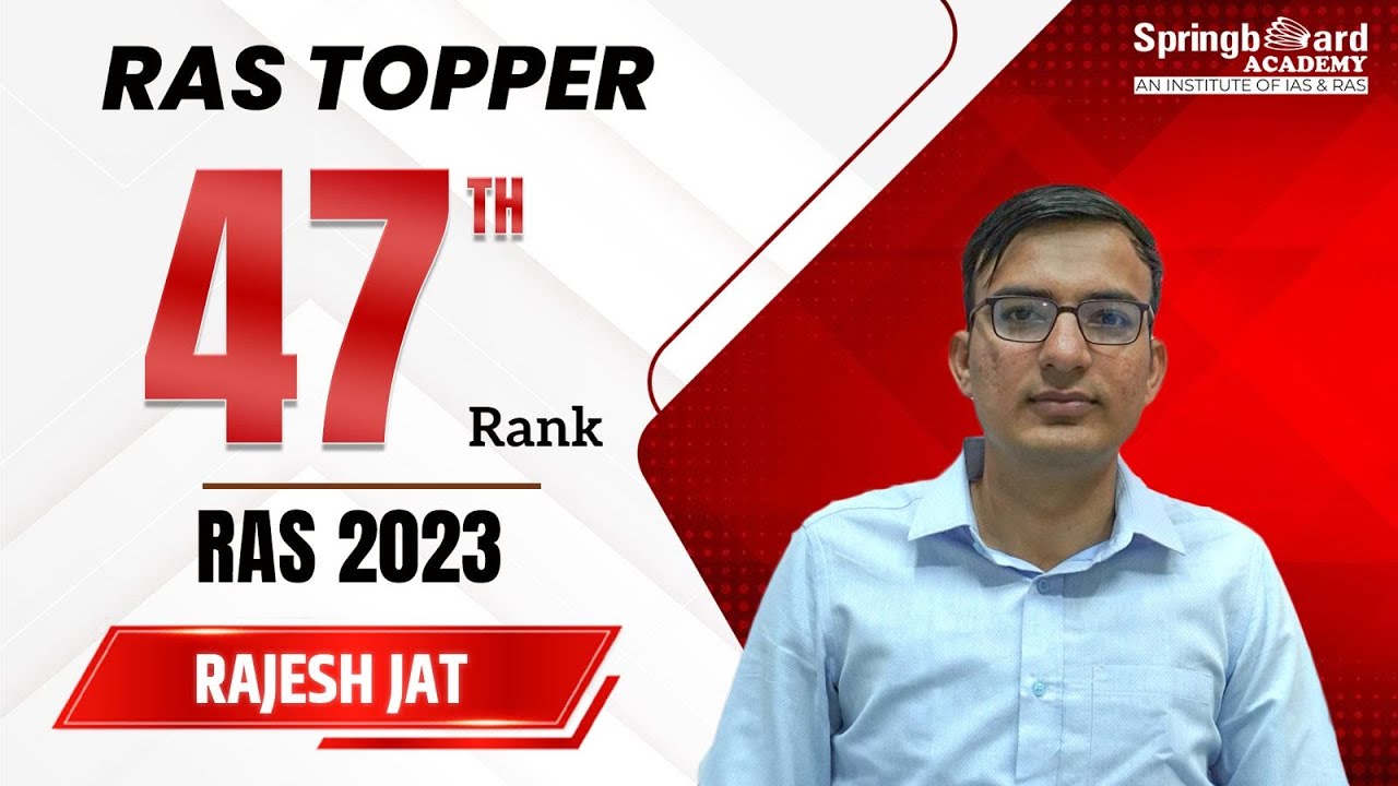 Mr. Rajesh Jat | RAS-2023 | Rank-47 | Mock Interview | SpringBoard Academy