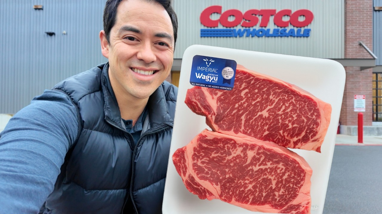 Готовим стейк из вагю с грибами из Costco