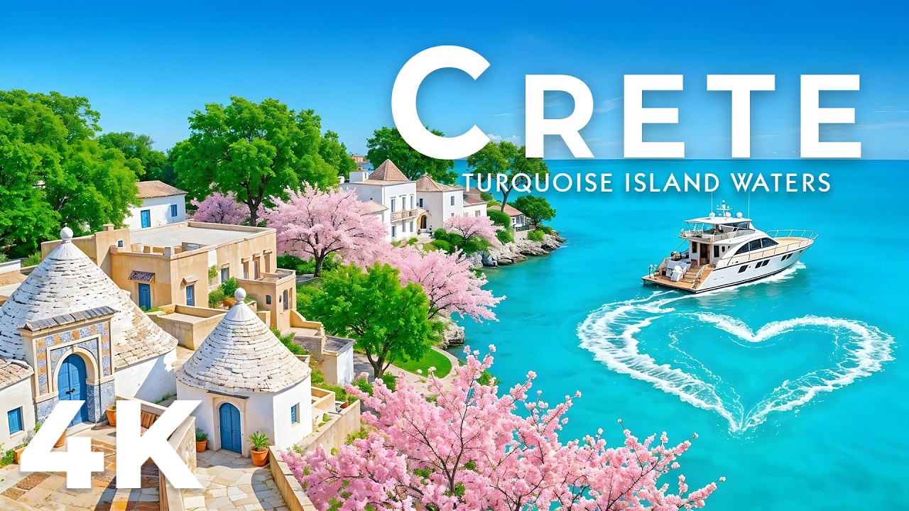 [4K] Crete 🇬🇷 Turquoise Mediterranean Shores & Scenic Coastal Views with Deep House Chill
