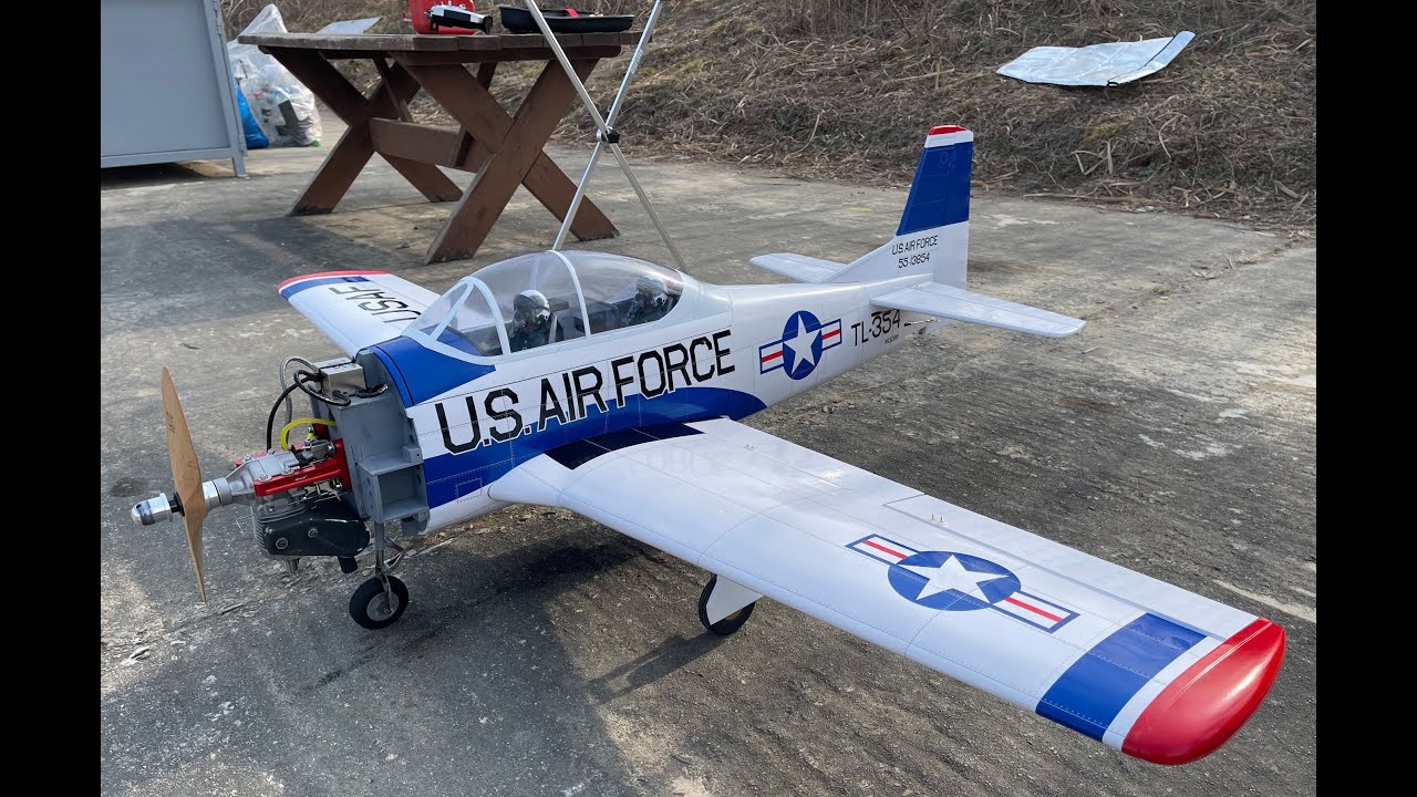 RC비행기) 20230311 VQ Model T-28 Trojan 20cc Maiden Flight