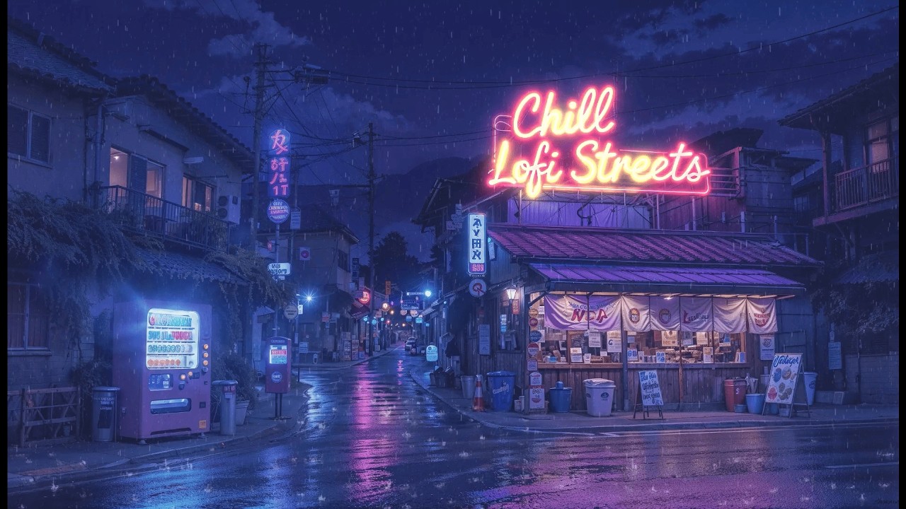 Rainy Night Study Music | Calm Lofi Hip Hop | Chill Lofi Streets