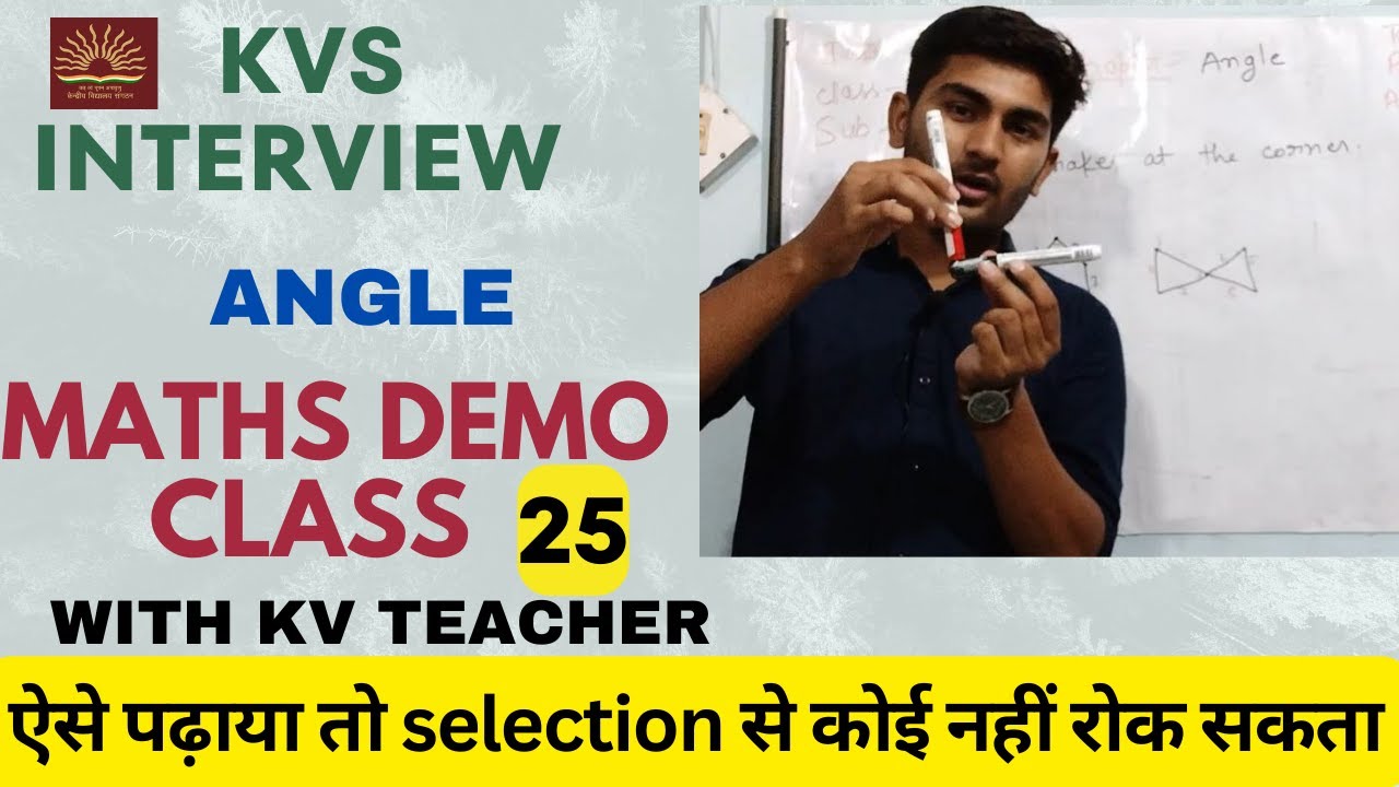 kvs prt interview domo teaching math topic angle class 5 math lkvs interview prepration