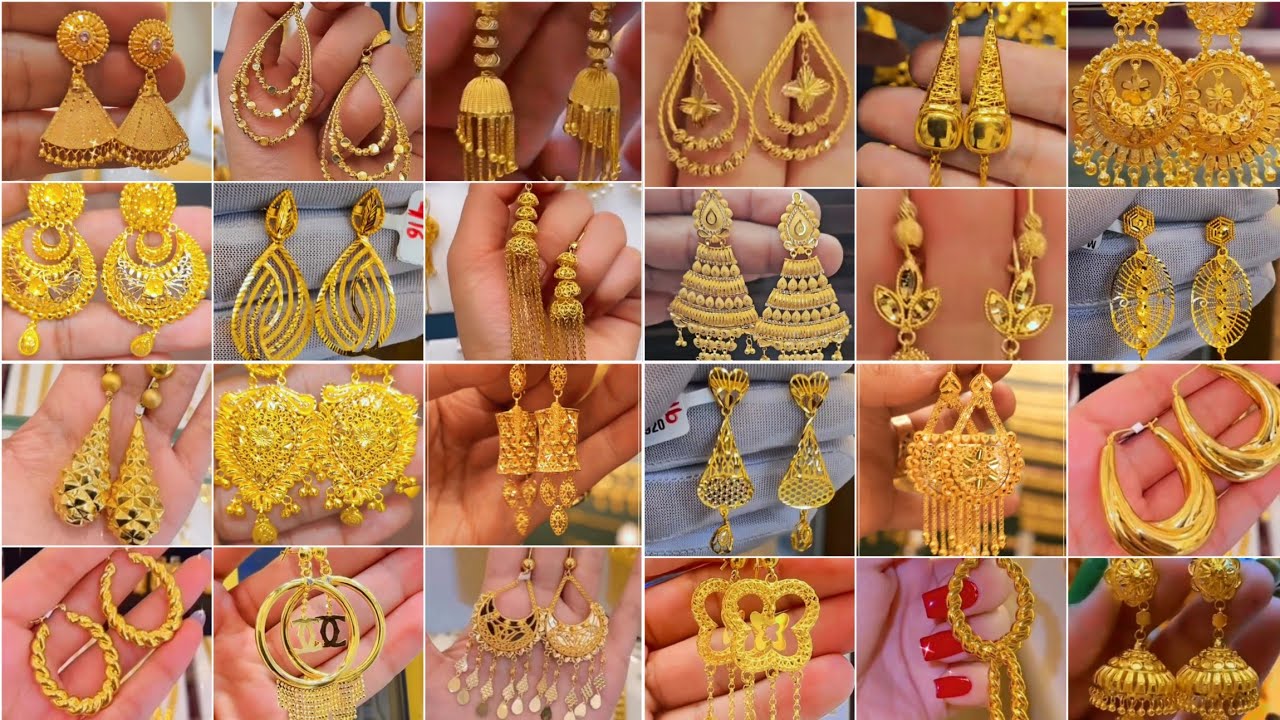 Lightweight Gold earrings design 2026|trending Gold earrings design|luxury gold earrings design 
