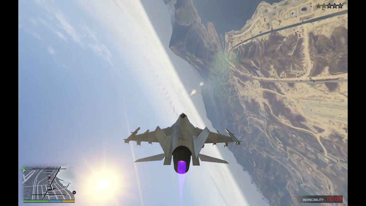 GTA 5 Franklin Steals The Fighter Jet In Fort Zancudo For Fun
