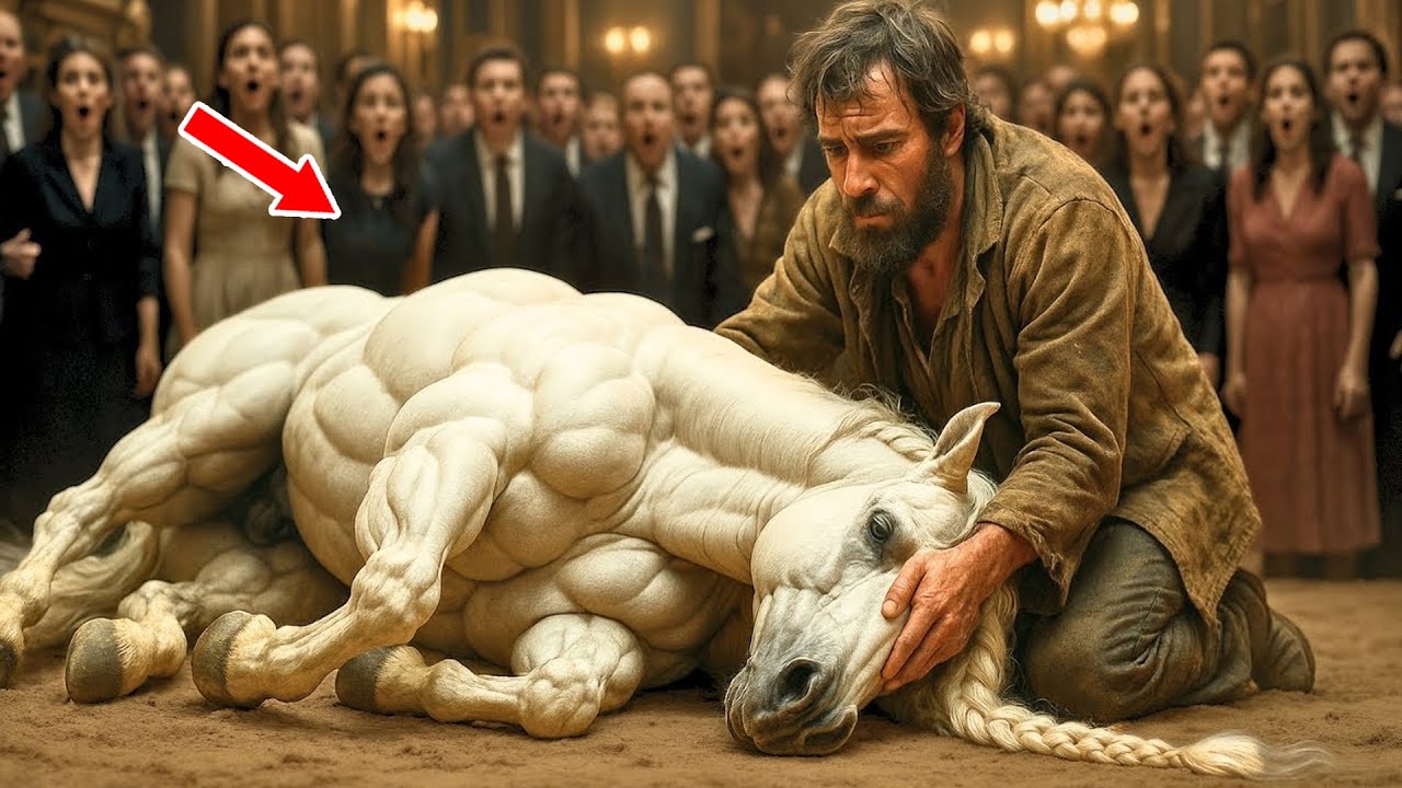 A homeless man helps a rare white stallion, the horse's reaction leaves everyone speechless...