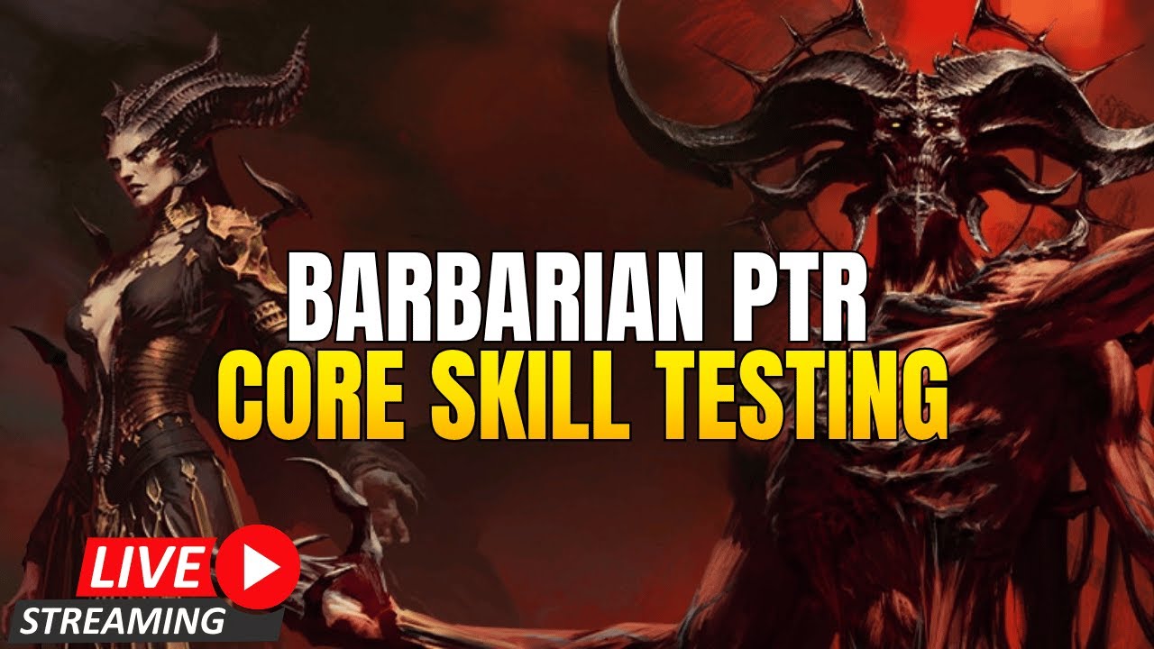 BARB PTR - CORE Skill Testing !Build !Discord #DiabloIV #Diablopartner