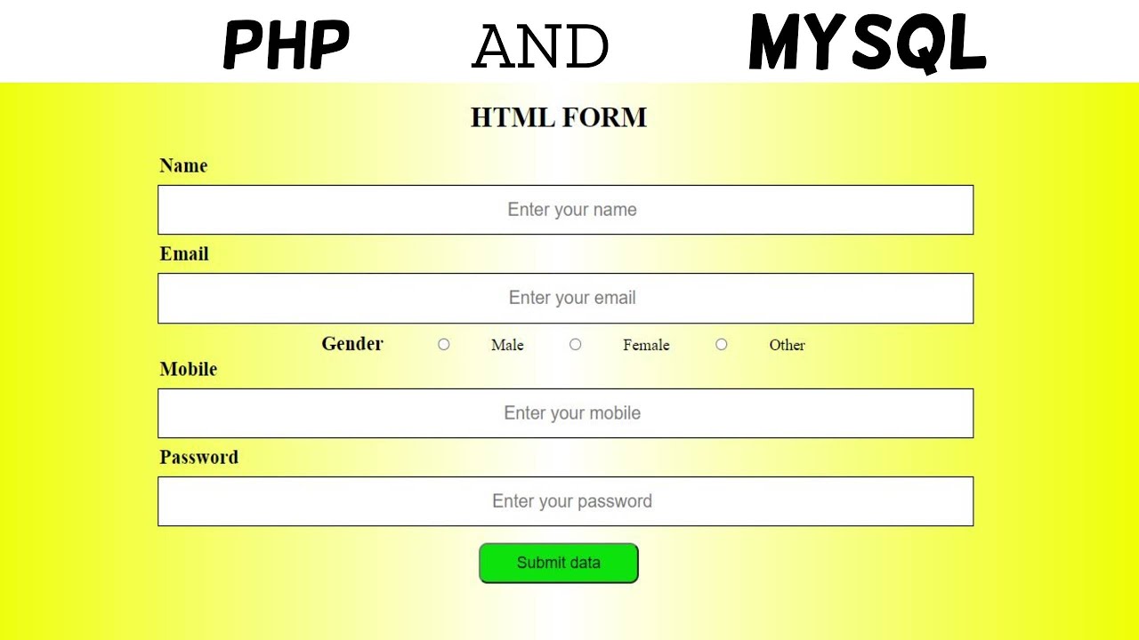 How to connect HTML form to MySQL Database with PHP.