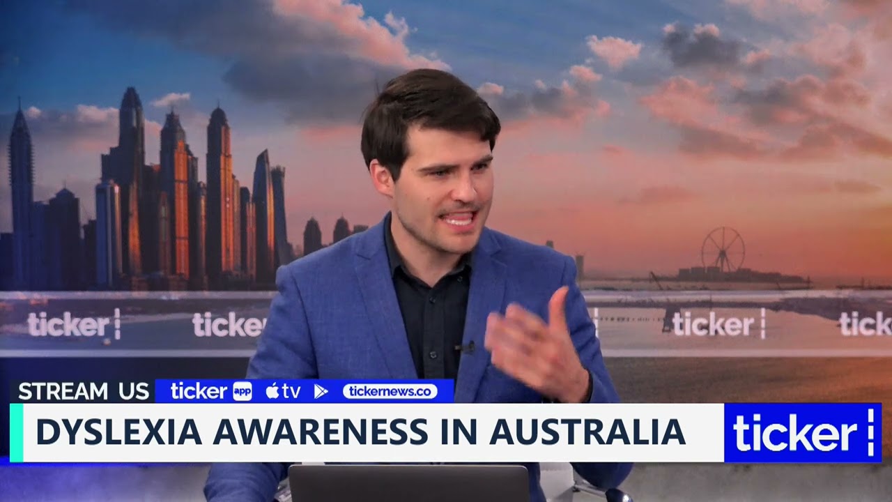 Dr Shae Wissell on Ticker News raising awareness during Dyslexia Month