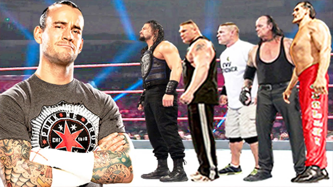 CM PUNK vs Roman Reigns, Brock Lesnar, John Cena, The Undertaker & The Great Khali