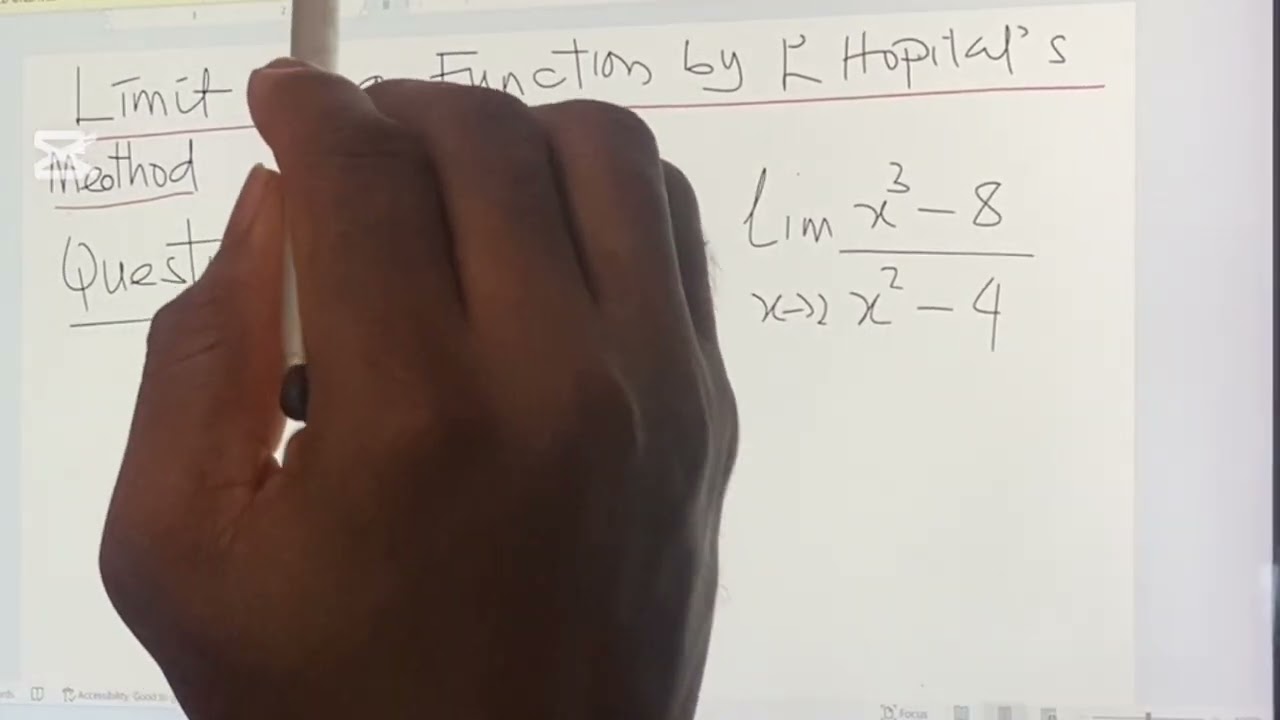 LIMIT OF A FUNCTION BY L’HOPITAL’S RULE 