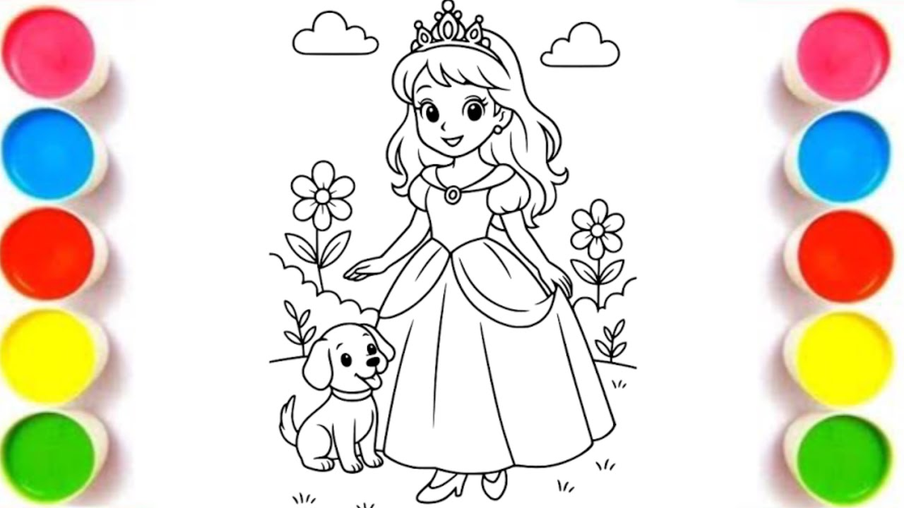 How To Draw A Sofia and with her dog Drawing step by step #sofia #drawing 