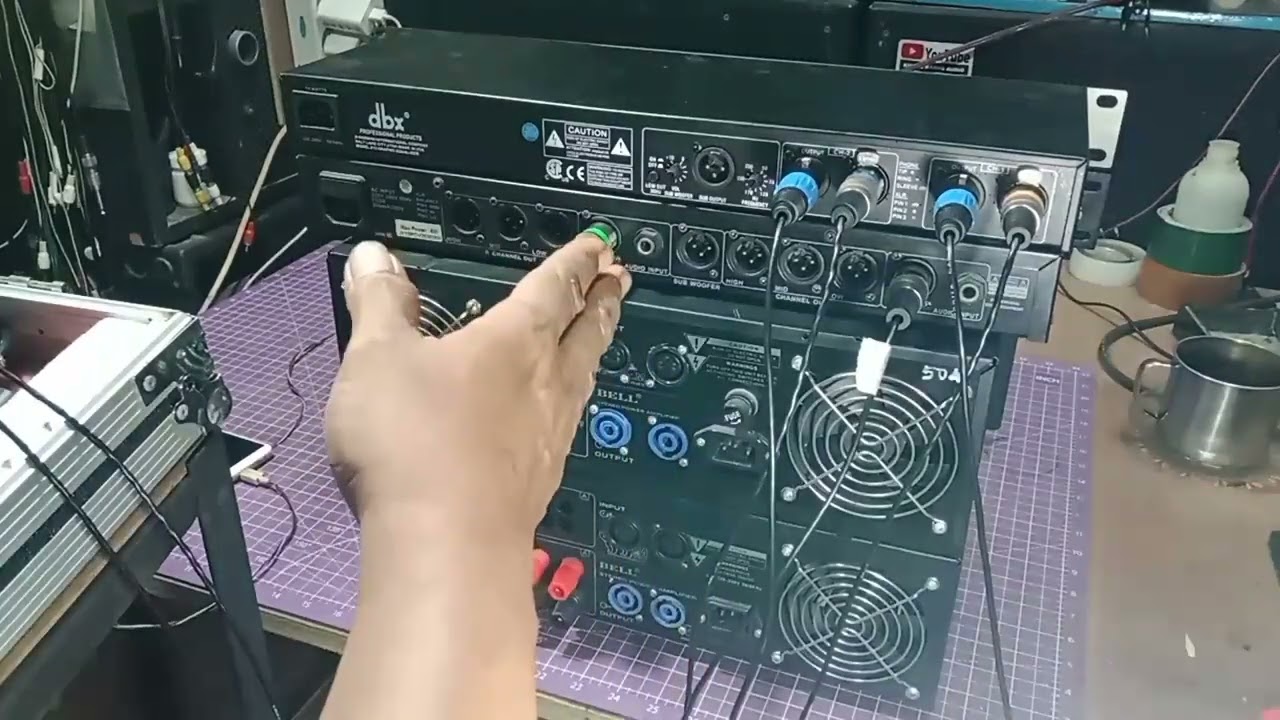 cara sambung 2 power main 4 way, (hig mid low subwoofer)