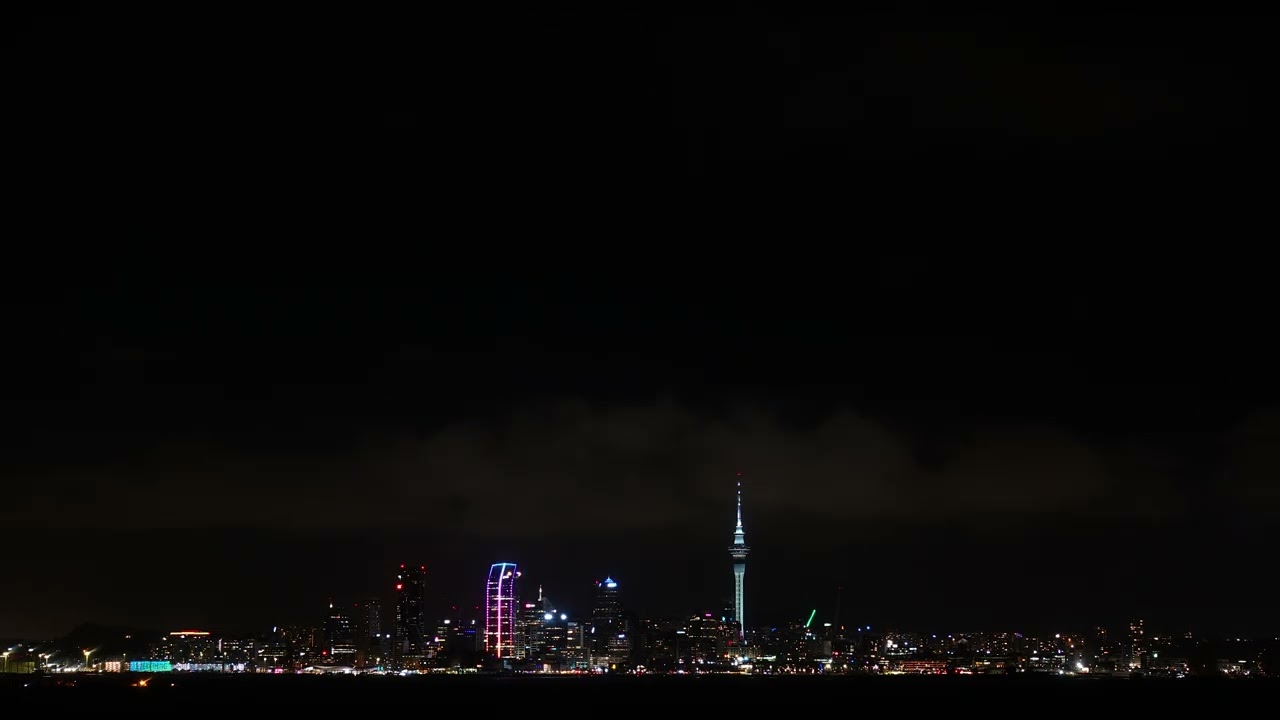 Auckland City Skyline Timelapse_Night