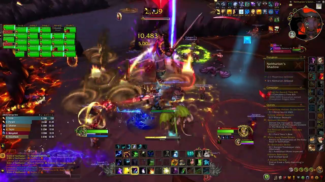 World of Warcraft: Dragonflight - Aberrus LFR - Neltharion Boss - Balance Druid (No Commentary)