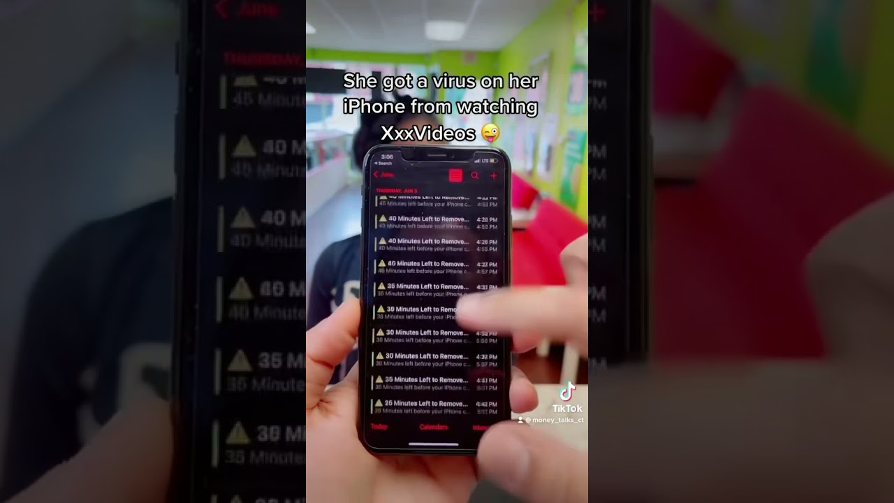 She got virus on her iPhone 😱Here&rsquo;s a simple repair😘 #shorts #apple #ios #iphone #virus #calendar