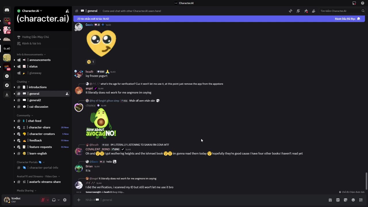 Chat Trong Discord Character AI