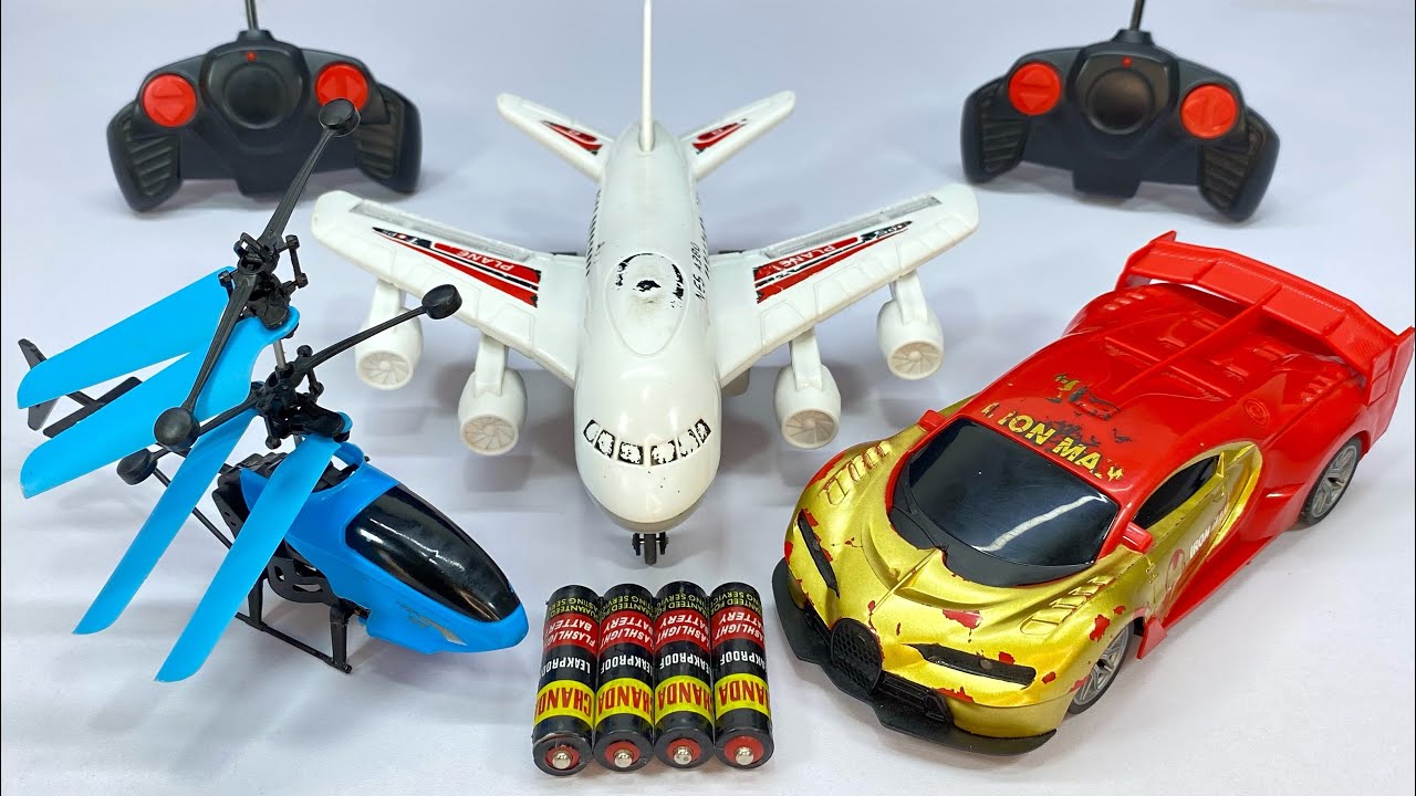 New RemoteControl RC Flying Helicopter with Rechargeable Light Car and Airplane Unboxing & Testing 😍