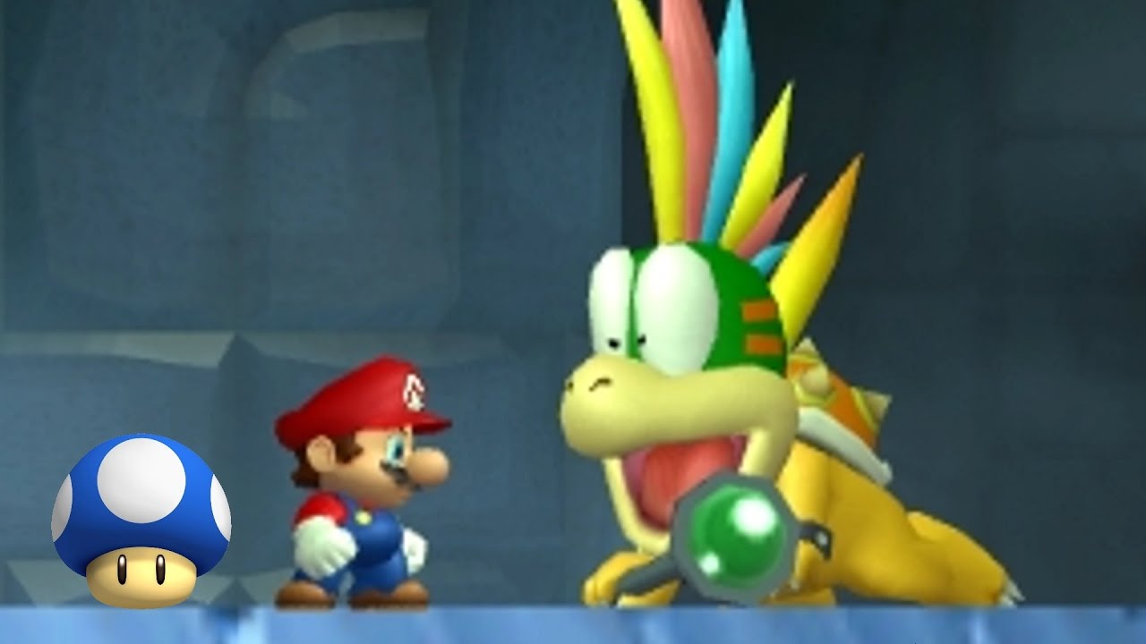 New Super Mario Bros Wii - All Bosses with Mini Mushrooms